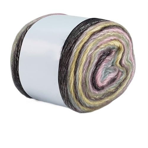 100 g Wolle mit Farbverlauf, gefärbtes Muster, mitteldickes Garn, reine Baumwolle, Wollfaden, Häkelfaden, handgewebter Schalfaden für Anfänger(Color13) von ZGCrumphant