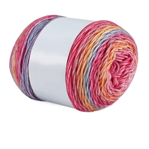 100 g Wolle mit Farbverlauf, gefärbtes Muster, mitteldickes Garn, reine Baumwolle, Wollfaden, Häkelfaden, handgewebter Schalfaden für Anfänger(Color5) von ZGCrumphant