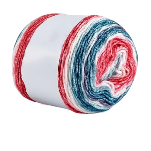 100 g Wolle mit Farbverlauf, gefärbtes Muster, mitteldickes Garn, reine Baumwolle, Wollfaden, Häkelfaden, handgewebter Schalfaden für Anfänger(Color8) von ZGCrumphant