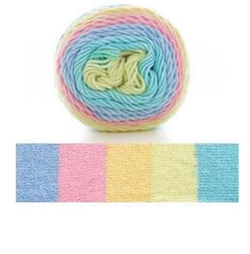 100 g segmentgefärbtes Garn in Regenbogenfarben, 5 Stränge Wolle, for Selbermachen, handgefertigt, for Strickpullover, Mützen, Schals, Sofakissen, Kuchengarn für Anfänger(Color13) von ZGCrumphant