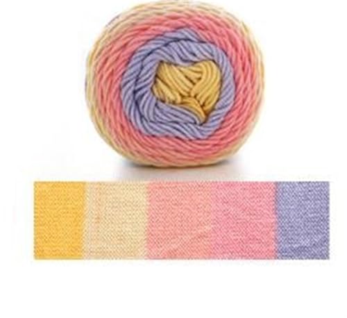 100 g segmentgefärbtes Garn in Regenbogenfarben, 5 Stränge Wolle, for Selbermachen, handgefertigt, for Strickpullover, Mützen, Schals, Sofakissen, Kuchengarn für Anfänger(Color14) von ZGCrumphant