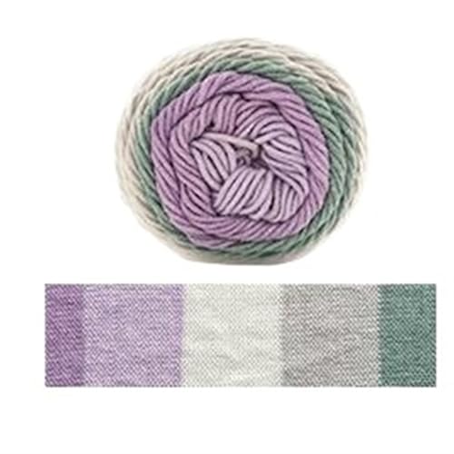 100 g segmentgefärbtes Garn in Regenbogenfarben, 5 Stränge Wolle, for Selbermachen, handgefertigt, for Strickpullover, Mützen, Schals, Sofakissen, Kuchengarn für Anfänger(Color18) von ZGCrumphant