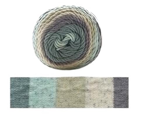 100 g segmentgefärbtes Garn in Regenbogenfarben, 5 Stränge Wolle, for Selbermachen, handgefertigt, for Strickpullover, Mützen, Schals, Sofakissen, Kuchengarn für Anfänger(Color23) von ZGCrumphant