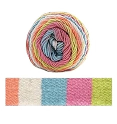 100 g segmentgefärbtes Garn in Regenbogenfarben, 5 Stränge Wolle, for Selbermachen, handgefertigt, for Strickpullover, Mützen, Schals, Sofakissen, Kuchengarn für Anfänger(Color3) von ZGCrumphant