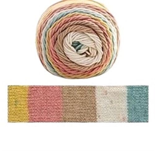 100 g segmentgefärbtes Garn in Regenbogenfarben, 5 Stränge Wolle, for Selbermachen, handgefertigt, for Strickpullover, Mützen, Schals, Sofakissen, Kuchengarn für Anfänger(Color8) von ZGCrumphant