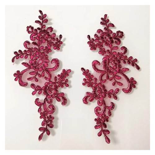 1Pair Flower Floral Embroidery for Evening Skirt Lace Applique Fabric Patch Textiles Decoration Patch Sewing On Accessories Für Kleidung(08) von ZGCrumphant