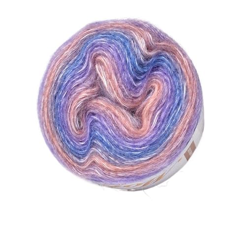 250 m Regenbogen-Farbverlaufsgarn, Baumwollmischung, Garn for Selberhäkeln, Rock, Spitzenlinie, handgewebtes weiches Garn für Anfänger(Color14) von ZGCrumphant