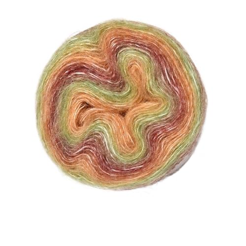 250 m Regenbogen-Farbverlaufsgarn, Baumwollmischung, Garn for Selberhäkeln, Rock, Spitzenlinie, handgewebtes weiches Garn für Anfänger(Color9) von ZGCrumphant