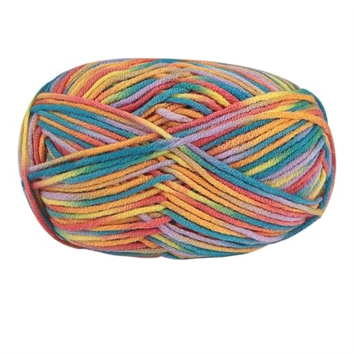 5 Stränge bunte, weiche Baumwoll-Strickwolle, Garn for Häkeln, Basteln, Häkeln, Effektgarn, DIY, Handstricken, Pullover, Kleidung für Anfänger(Color27) von ZGCrumphant