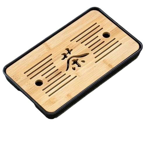 Abnehmbares Teetablett aus natürlichem Bambus, Landschafts-Zeichenbrett, traditionelles Haushalts-Teetablett, abnehmbares Teetablett, Kung-Fu-Teeservice(Yellow) von ZGCrumphant