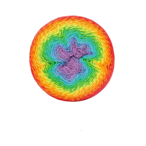 Baumwollgarn mit Regenbogenfarbverlauf, Handstrickgarn for Häkeln von Schals für Anfänger(Color3) von ZGCrumphant