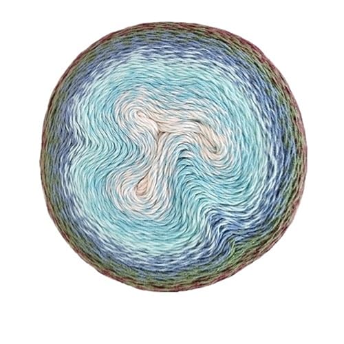 Baumwollmischung Garn 220g Farbverlauf Kuchen Thread DIY Handgewebte Schal Schal Regenbogen Rock für Anfänger(Color1) von ZGCrumphant