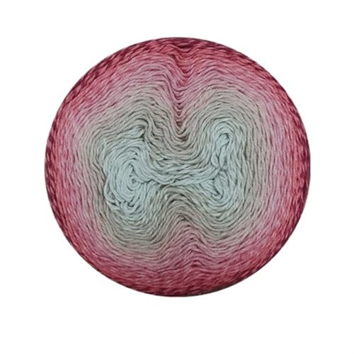 Baumwollmischung Garn 220g Farbverlauf Kuchen Thread DIY Handgewebte Schal Schal Regenbogen Rock für Anfänger(Color15) von ZGCrumphant