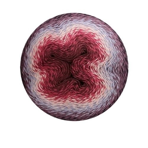 Baumwollmischung Garn 220g Farbverlauf Kuchen Thread DIY Handgewebte Schal Schal Regenbogen Rock für Anfänger(Color19) von ZGCrumphant