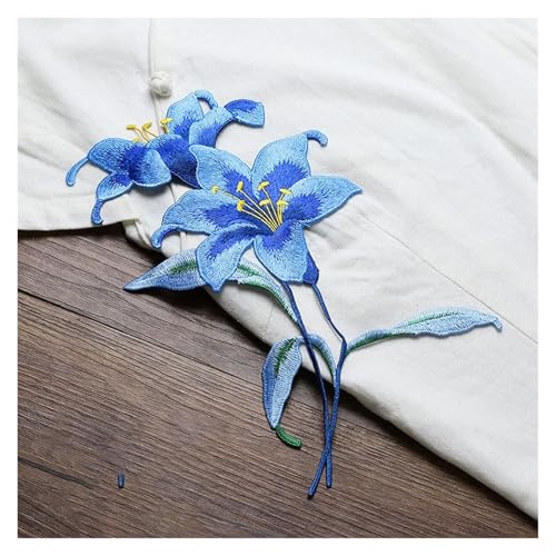 Embroidery Flower Patches for Clothing Bag Decoration, Small Hole Repair Accessories Für Kleidung(Blue) von ZGCrumphant