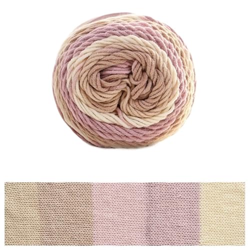 Kuchengarn, Regenbogen-Baumwollgarn, Segmentfärbung, 5 Stränge Milchbaumwollgarn, DIY, handgestrickt für Anfänger(Color1) von ZGCrumphant