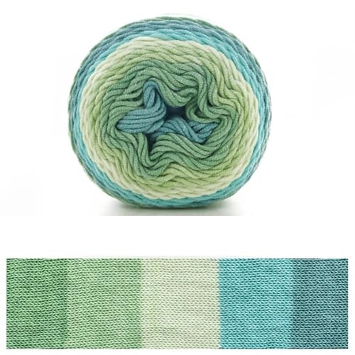 Kuchengarn, Regenbogen-Baumwollgarn, Segmentfärbung, 5 Stränge Milchbaumwollgarn, DIY, handgestrickt für Anfänger(Color11) von ZGCrumphant