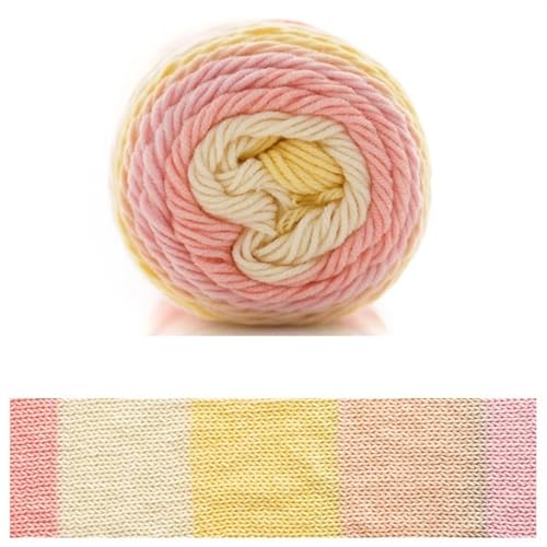 Kuchengarn, Regenbogen-Baumwollgarn, Segmentfärbung, 5 Stränge Milchbaumwollgarn, DIY, handgestrickt für Anfänger(Color16) von ZGCrumphant