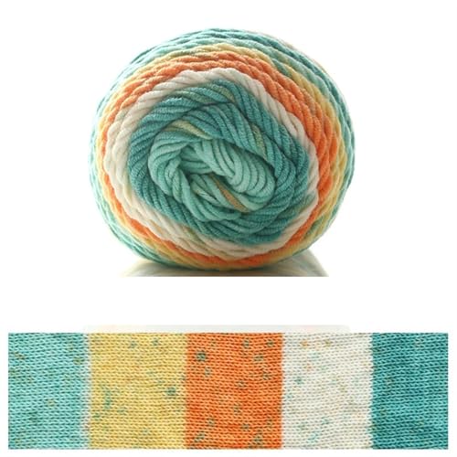 Kuchengarn, Regenbogen-Baumwollgarn, Segmentfärbung, 5 Stränge Milchbaumwollgarn, DIY, handgestrickt für Anfänger(Color23) von ZGCrumphant