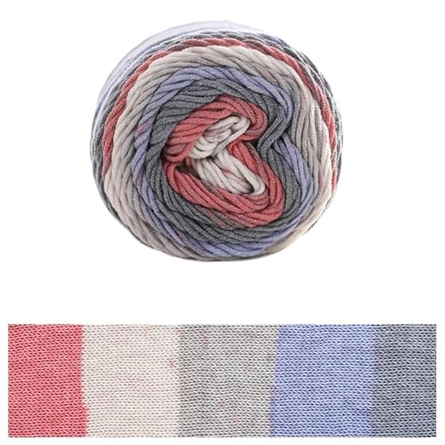 Kuchengarn, Regenbogen-Baumwollgarn, Segmentfärbung, 5 Stränge Milchbaumwollgarn, DIY, handgestrickt für Anfänger(Color5) von ZGCrumphant