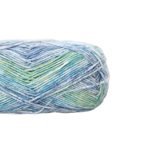 Milchbaumwollsegment gefärbtes Garn, bunt, Handstricken, Häkeln, Regenbogen-Sprühpunktwolle, Strickpullover, Schal, Kuchenfaden für Anfänger(Color8) von ZGCrumphant