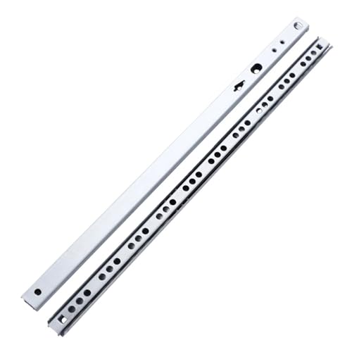 ZGCrumphant 1 Paar Schubladenführungen 17 mm breit Zwei-Wege-Führungsschiene mit Zwei Abschnitten Gleitbahn Schublade Stahlkugel-Gleitschiene Möbelbeschläge für Schubladenauszüge(Length-246mm) von ZGCrumphant