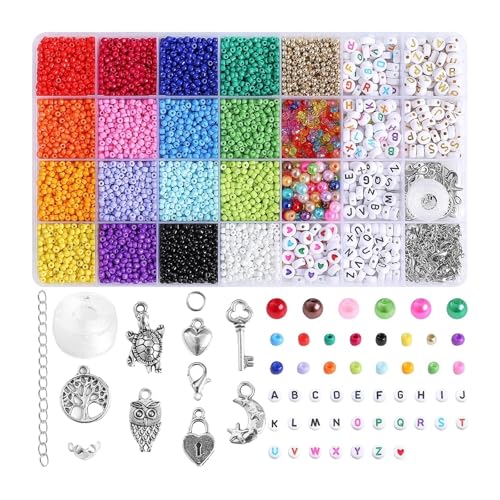 ZGCrumphant 1 Set 3 mm Reisperlen-Buchstabenperlen-Set zur Herstellung von Freundschaftsarmbändern, Halsketten, Schmuck, DIY ZGCrumphant 1 Set 3 mm Reisperlen-Buchstabenperlen-Set zur Herstellung von Freundschaftsarmbändern, Halsketten, Schmuck, DIY von ZGCrumphant