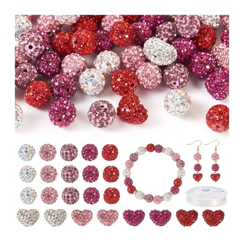 ZGCrumphant 1 Set Discokugel-Perlen, Herz-Strassperlen aus Polymer-Ton mit elastischem Faden for DIY-Armbänder, Bastelsets ZGCrumphant 1 Set Discokugel-Perlen, Herz-Strassperlen aus Polymer-Ton mit elastischem Faden for DIY-Armbänder, Bastelsets von ZGCrumphant
