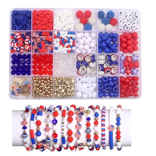 ZGCrumphant 1110 Stück rote, weiße und Blaue Perlen, Schmuckherstellungsset, verwendet for DIY-Armbänder, Halsketten, Schmuckherstellung ZGCrumphant 1110 Stück rote, weiße und Blaue Perlen, Schmuckherstellungsset, verwendet for DIY-Armbänder, Halsketten, Schmuckherstellung von ZGCrumphant