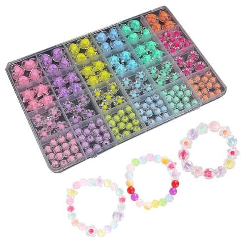 ZGCrumphant 177-teiliges Sternperlen-Set, Macaron-Farben, herzförmige Haarperlen, Verschiedene Perlen for Armbänder, DIY-Schmuckherstellung, Haarzöpfe von ZGCrumphant