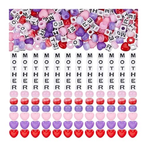 ZGCrumphant 660-teiliges Armband-Set, Pony-Perlen, Armband-Herstellungsset, Perlen und Buchstaben, Acryl, Rot, Rosa, Lila, Herz-Herstellungsset ZGCrumphant 660-teiliges Armband-Set, Pony-Perlen, Armband-Herstellungsset, Perlen und Buchstaben, Acryl, Rot, Rosa, Lila, Herz-Herstellungsset von ZGCrumphant
