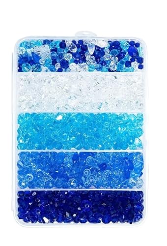 ZGCrumphant Armband-Herstellungsset, Glaskristallperlen-Set zur Schmuckherstellung, Verschiedene Kristallperlen for Schmuck, DIY-Bastelarbeiten oder Heimdekorationen(Blue) von ZGCrumphant