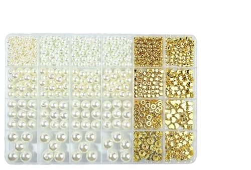 ZGCrumphant Goldene Abstandsperlen for die Herstellung von Armbändern, Verschiedene DIY-Perlen, Acryl-Alphabet-Perlen-Set for die Schmuckherstellung(Color 1) von ZGCrumphant
