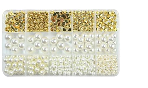 ZGCrumphant Goldene Abstandsperlen for die Herstellung von Armbändern, Verschiedene DIY-Perlen, Acryl-Alphabet-Perlen-Set for die Schmuckherstellung(Color 2) von ZGCrumphant