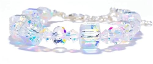 ZGCrumphant Kristallperlen-Set, AB-Farben, Armband-Herstellungsset, Glaswürfel, Funkelnde Schmetterlingsperlen for die Schmuckherstellung, Halsketten, DIY-Bastelarbeiten(Color 1) von ZGCrumphant