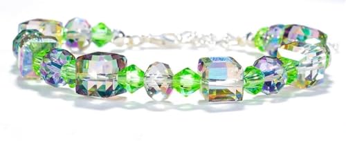 ZGCrumphant Kristallperlen-Set, AB-Farben, Armband-Herstellungsset, Glaswürfel, Funkelnde Schmetterlingsperlen for die Schmuckherstellung, Halsketten, DIY-Bastelarbeiten(Color 2) von ZGCrumphant