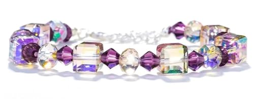 ZGCrumphant Kristallperlen-Set, AB-Farben, Armband-Herstellungsset, Glaswürfel, Funkelnde Schmetterlingsperlen for die Schmuckherstellung, Halsketten, DIY-Bastelarbeiten(Color 3) von ZGCrumphant