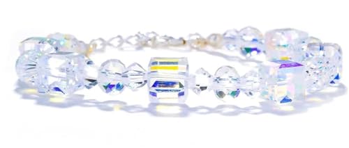ZGCrumphant Kristallperlen-Set, AB-Farben, Armband-Herstellungsset, Glaswürfel, Funkelnde Schmetterlingsperlen for die Schmuckherstellung, Halsketten, DIY-Bastelarbeiten(Color 4) von ZGCrumphant