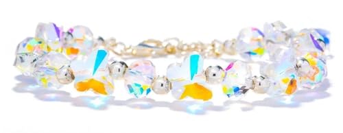 ZGCrumphant Kristallperlen-Set, AB-Farben, Armband-Herstellungsset, Glaswürfel, Funkelnde Schmetterlingsperlen for die Schmuckherstellung, Halsketten, DIY-Bastelarbeiten(Color 6) von ZGCrumphant