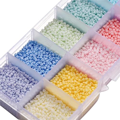 ZGCrumphant Perlen-Sets zur Schmuckherstellung in 10–24 Farben, 2/3 mm, Bunte Glasperlen for Mädchen, Armbänder, Halsketten, DIY-Set zur Schmuckherstellung(10grids-2mm 02) von ZGCrumphant
