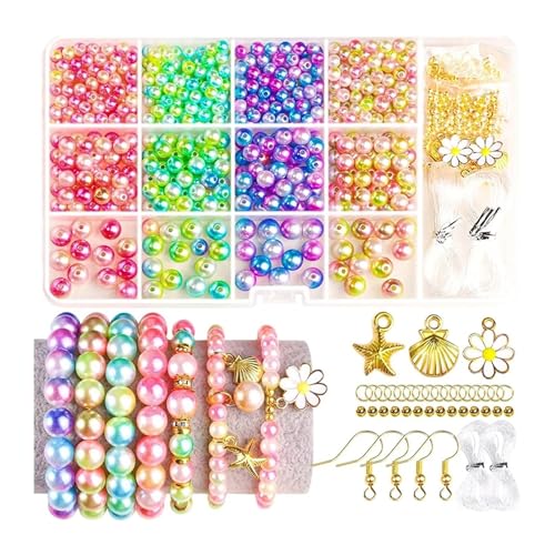 ZGCrumphant Regenbogen-Perlen-Set, Farbverlaufsperlen, Perlen-Armband-Set for DIY-Ohrringe, Halsketten, Armbänder, Schmuckherstellung, Basteln(A 700pcs) von ZGCrumphant