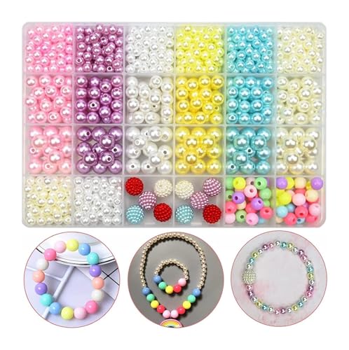 ZGCrumphant Regenbogen-Perlen-Set, Farbverlaufsperlen, Perlen-Armband-Set for DIY-Ohrringe, Halsketten, Armbänder, Schmuckherstellung, Basteln(C 672pcs) von ZGCrumphant