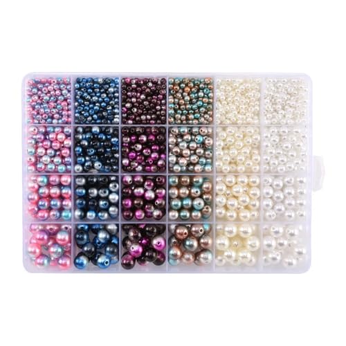 ZGCrumphant Regenbogen-Perlen-Set, Farbverlaufsperlen, Perlen-Armband-Set for DIY-Ohrringe, Halsketten, Armbänder, Schmuckherstellung, Basteln(E 1890pcs) von ZGCrumphant