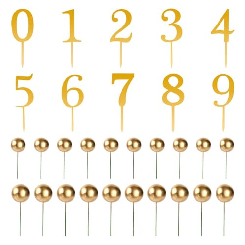 ZGDEIWGF 30 Stück Zahleneinsätze Und Kugeleinsätze, 0–9 Zahleneinsätze, Kuchendekorationen, Acryl-Gold, Diy-Kuchendekoration, Klassische Feier ZGDEIWGF 30 Stück Zahleneinsätze Und Kugeleinsätze, 0–9 Zahleneinsätze, Kuchendekorationen, Acryl-Gold, Diy-Kuchendekoration, Klassische Feier von ZGDEIWGF