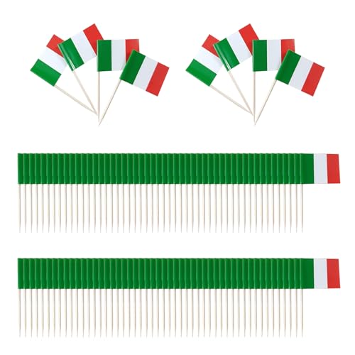 100 Stück Italienische Zahnstocher-Flaggen, Mini-Flaggen, Italienische Dekoration, Party, Dekoration Italienische Nacht, Italienische Tischdekoration 100 Stück Italienische Zahnstocher-Flaggen, Mini-Flaggen, Italienische Dekoration, Party, Dekoration Italienische Nacht, Italienische Tischdekoration von ZGDEIWGF
