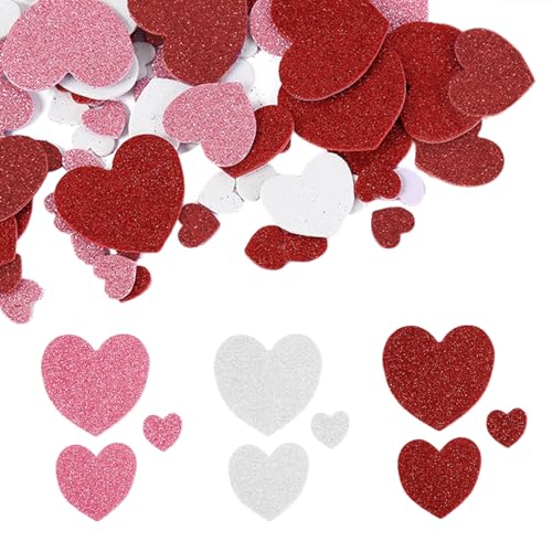 300 stück herzförmige Aufkleber, Hochzeitsdekoration Liebesaufkleber, selbstklebende herzförmige Dekorationsaufkleber, Glitzerschaum herzförmige Aufkleber, Scrapbooking dünne Aufkleber 300 stück herzförmige Aufkleber, Hochzeitsdekoration Liebesaufkleber, selbstklebende herzförmige Dekorationsaufkleber, Glitzerschaum herzförmige Aufkleber, Scrapbooking dünne Aufkleber von ZGDEIWGF