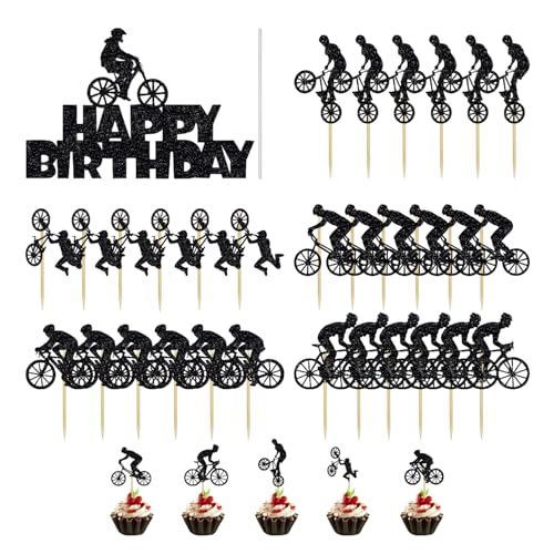 31 Stück Fahrrad-Kucheneinsätze, Tortenaufsatz, Outdoor-Sport-Themen-Kuchendekorationen, Cupcake-Einsätze, Glitzer-Fahrrad-Einsätze, Fahrrad-Party-Dekorationen 31 Stück Fahrrad-Kucheneinsätze, Tortenaufsatz, Outdoor-Sport-Themen-Kuchendekorationen, Cupcake-Einsätze, Glitzer-Fahrrad-Einsätze, Fahrrad-Party-Dekorationen von ZGDEIWGF