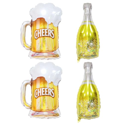 4 Stück Bierflaschenballons, Aluminiumfolienballons, Bar- Und Partydekorationsballons, Bierfeierballons, Jubelnde Weinflaschenballons, Spielpartydekorationen 4 Stück Bierflaschenballons, Aluminiumfolienballons, Bar- Und Partydekorationsballons, Bierfeierballons, Jubelnde Weinflaschenballons, Spielpartydekorationen von ZGDEIWGF
