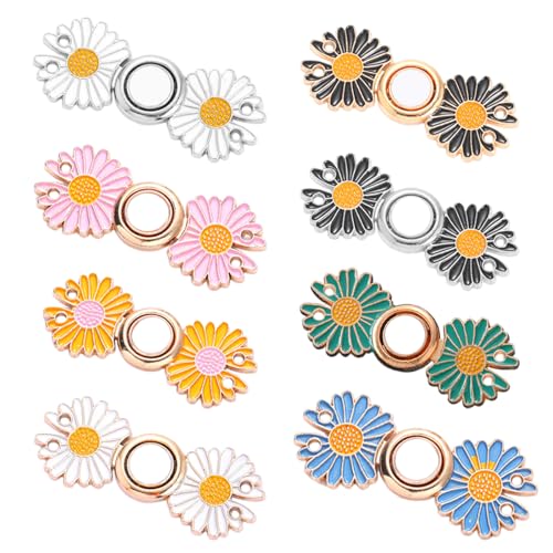 8 Stück Taillenschnallen, Verstellbare Taillenschnallen, Gänseblümchen Elastische Schnallen, Jeansschnallen, Lose Hosenschnallen von ZGDEIWGF