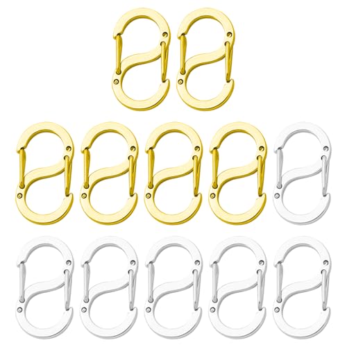 ZGDEIWGF 12 Verbindungsschnallen Für Halsketten, Armbandschnallen, Halskettenclips Aus Edelstahl, Mini-Doppelöffnungsschnallen, Halskettenschnallen von ZGDEIWGF